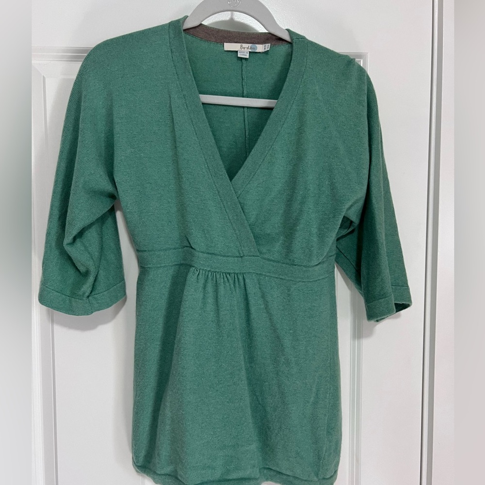 Boden mint green cashmere/angora/cotton blend sweater, women’s size 6.